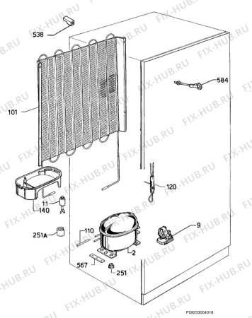 Взрыв-схема холодильника Zanussi ZA29S - Схема узла Cooling system 017